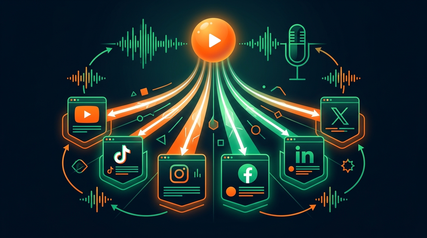 Optimize and Publish One Video to YouTube, TikTok, Instagram, Facebook, LinkedIn, and X — In Your Voice